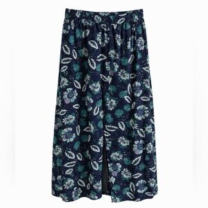 💙 LOFT Floral Button-Front Midi Skirt | Size MP (Petite Medium)